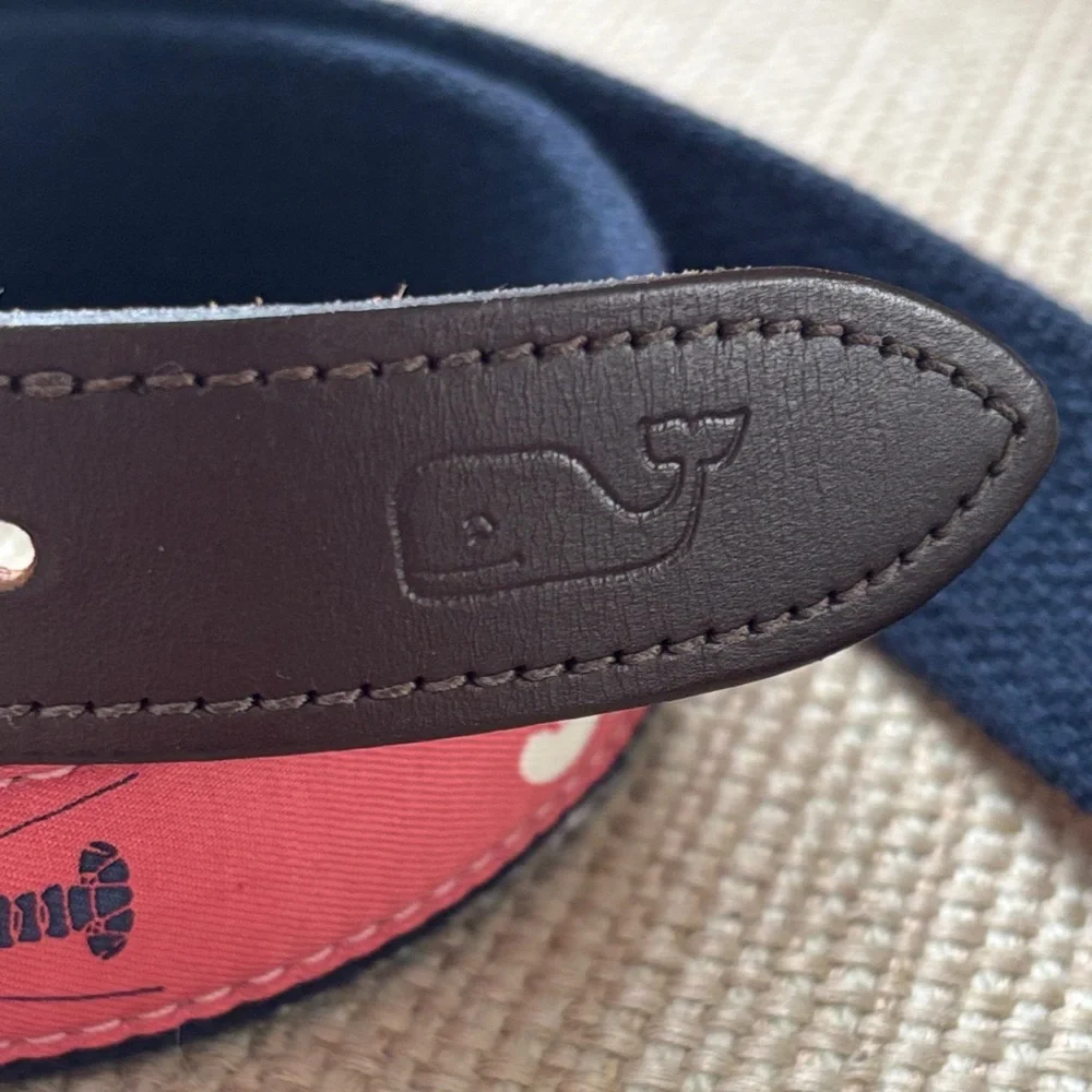 Vineyard Vines Pink Blue Preppy Lobster Belt Sz 30 PERFECT